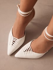 White Forever Comfort® Cage Point Toe Heels - Image 4 of 9