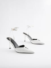 White Forever Comfort® Cage Point Toe Heels - Image 5 of 9
