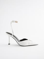 White Forever Comfort® Cage Point Toe Heels - Image 6 of 9