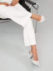 Off White Forever Comfort® Metallic Toe Slingback Heels - Image 2 of 7