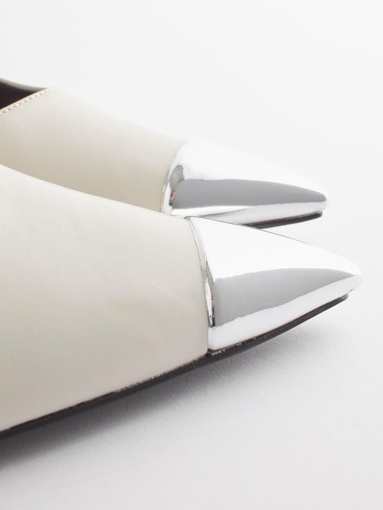 Off White Forever Comfort® Metallic Toe Slingback Heels - Image 7 of 7