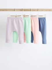 Multi Pastel Plain Baby Leggings 4 Pack - Image 1 of 7