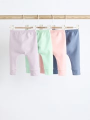 Multi Pastel Plain Baby Leggings 4 Pack - Image 2 of 7