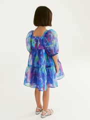 Blue Tiered Organza Dress (3-16yrs) - Image 3 of 8