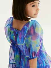 Blue Tiered Organza Dress (3-16yrs) - Image 5 of 8