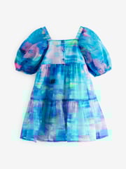 Blue Tiered Organza Dress (3-16yrs) - Image 7 of 8