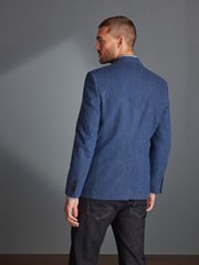 Blue Slim Fit Nova Fides Signature Herringbone Wool Blazer - Image 5 of 14