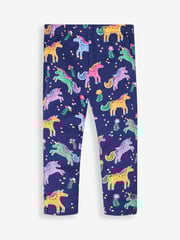 JoJo Maman Bébé Navy Blue Unicorn & Pink Girls' 2-Pack Leggings - Image 2 of 5