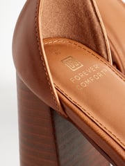 Tan Brown Forever Comfort® Square Toe Platform Heel Shoes - Image 4 of 6
