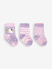 JoJo Maman Bébé Lilac 3-Pack Guinea Pig Socks - Image 1 of 1