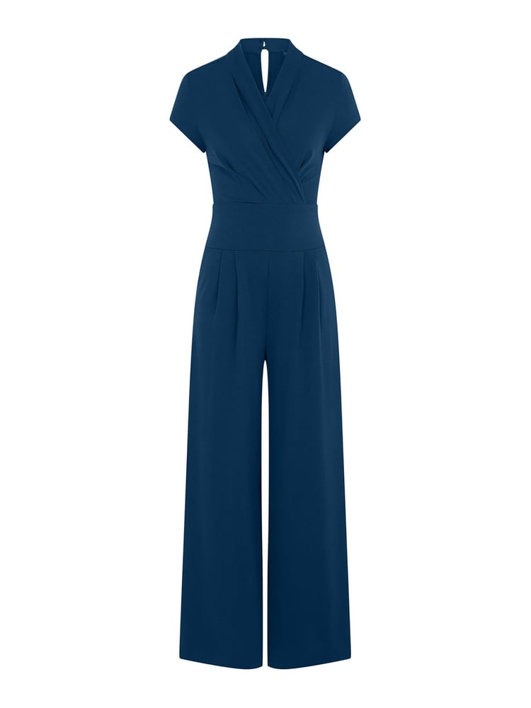 HotSquash Teal Blue Cap Sleeved Wide Leg Jumpsuit - Image 6 of 6