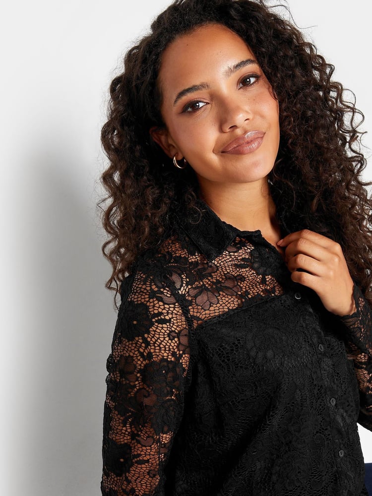 M&Co Black Lace Shirt - Image 4 of 4