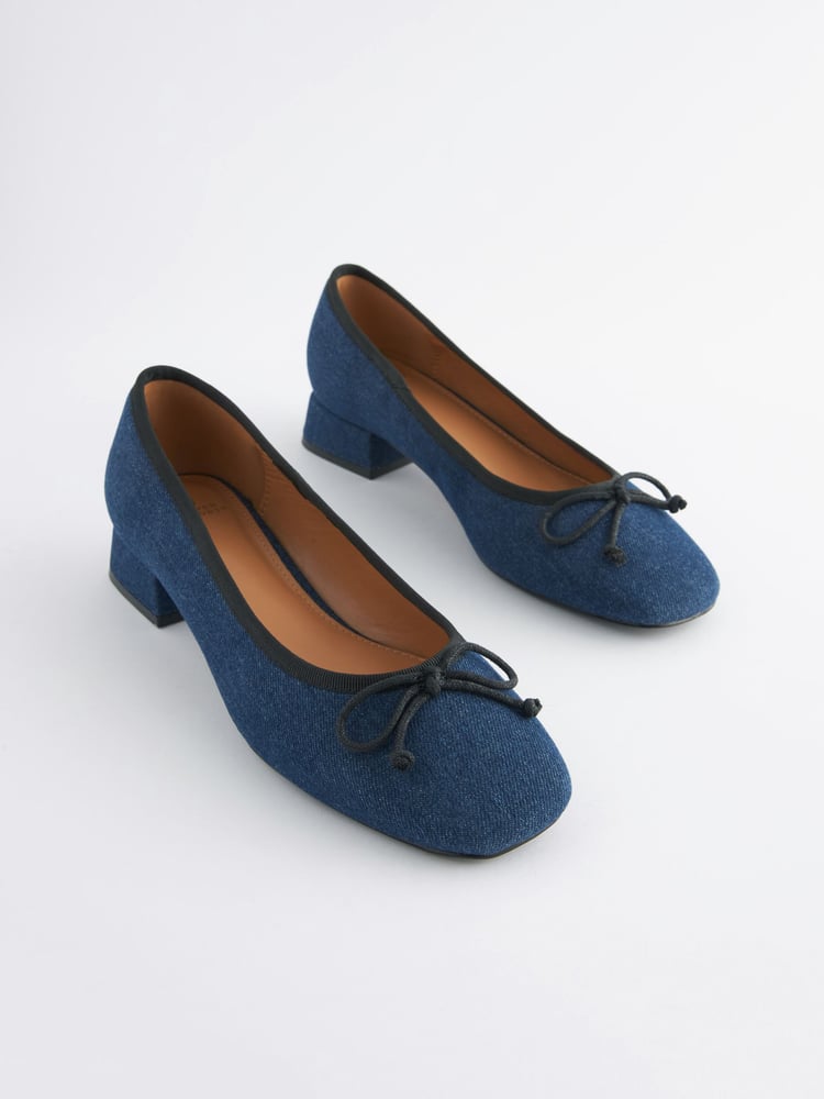 Denim Forever Comfort Block Heel Ballerina Shoes - Image 2 of 5