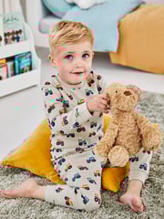 JoJo Maman Bébé Natural Boys' 2-Pack Tractor Jersey Pyjamas - Image 10 of 11