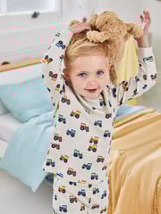JoJo Maman Bébé Natural Boys' 2-Pack Tractor Jersey Pyjamas - Image 11 of 11