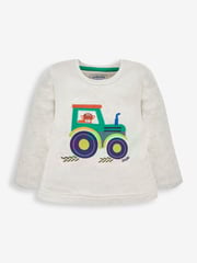 JoJo Maman Bébé Natural Boys' 2-Pack Tractor Jersey Pyjamas - Image 4 of 11