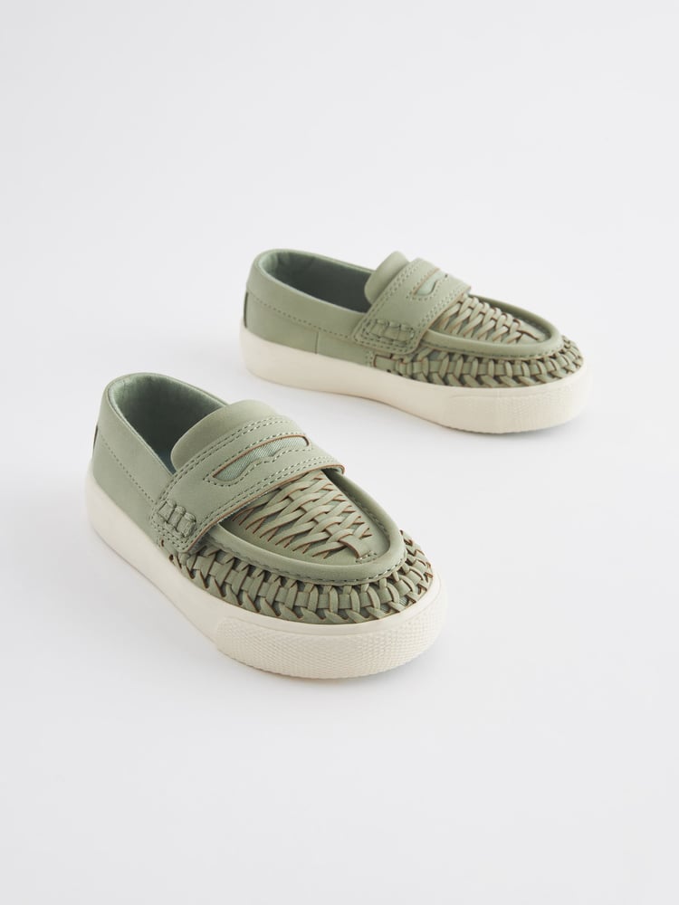 Sage Green Standard Fit (F) Woven Loafers - Image 1 of 1