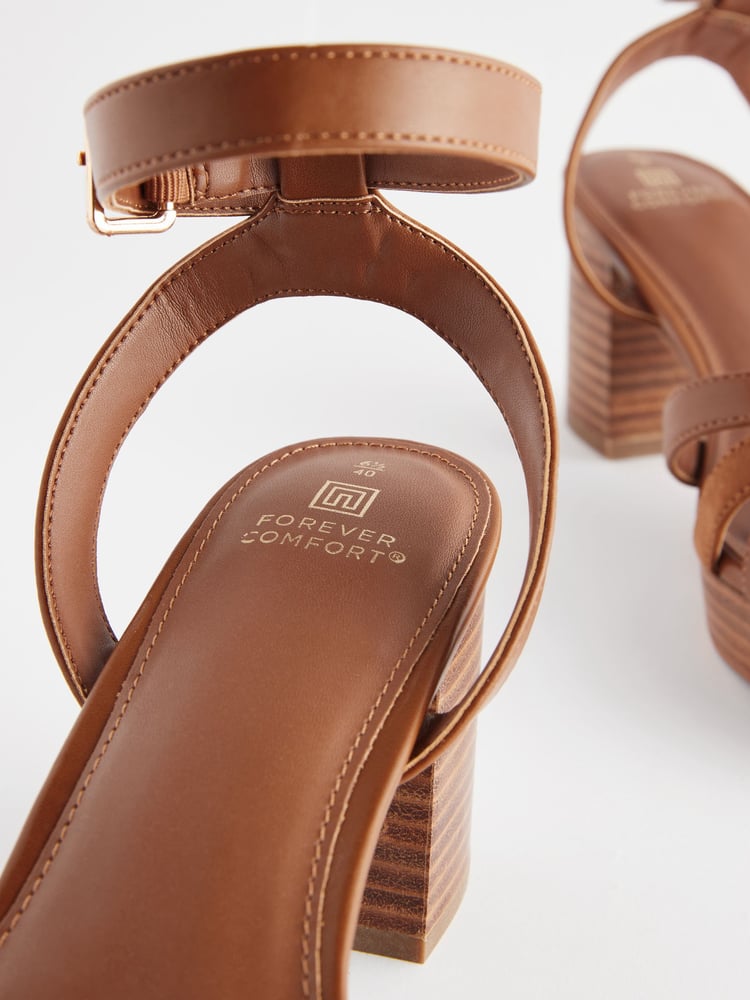 Tan Brown Forever Comfort® Low Platform Heels - Image 6 of 6