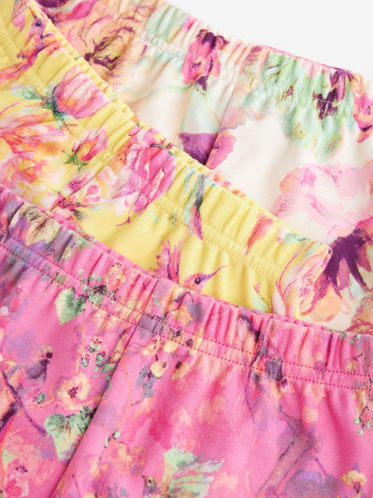 Pink/ Yellow Floral Short Pyjamas 3 Pack (9mths-12yrs) - Image 12 of 12