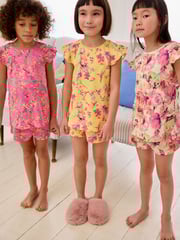 Pink/ Yellow Floral Short Pyjamas 3 Pack (9mths-12yrs) - Image 2 of 12