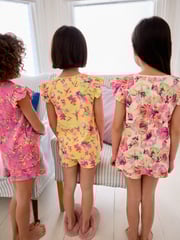 Pink/ Yellow Floral Short Pyjamas 3 Pack (9mths-12yrs) - Image 3 of 12
