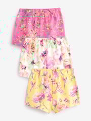Pink/ Yellow Floral Short Pyjamas 3 Pack (9mths-12yrs) - Image 5 of 12