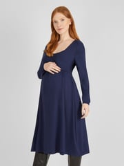 JoJo Maman Bébé Navy Maternity & Nursing Wrap Dress - Image 3 of 4