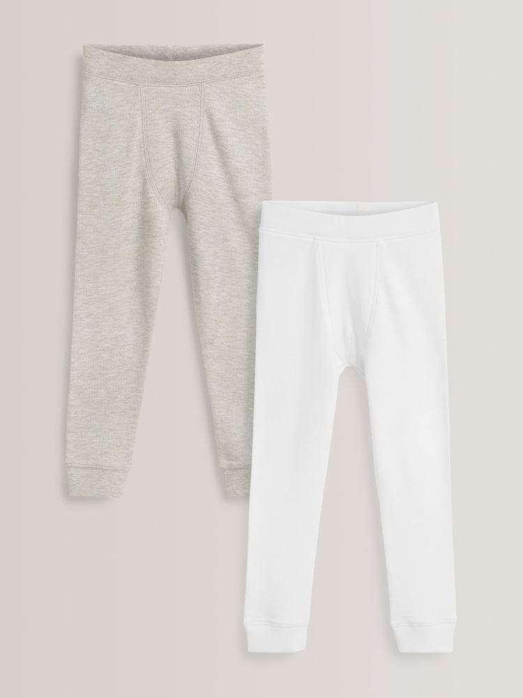 Grey/White Thermal Leggings 2 Pack (2-16yrs) - Image 1 of 5