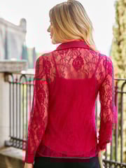 Sosandar Pink Lace Bardot Top - Image 2 of 5