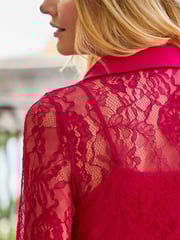 Sosandar Pink Lace Bardot Top - Image 5 of 5
