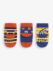 JoJo Maman Bébé Blue 3-Pack Safari Socks - Image 2 of 2
