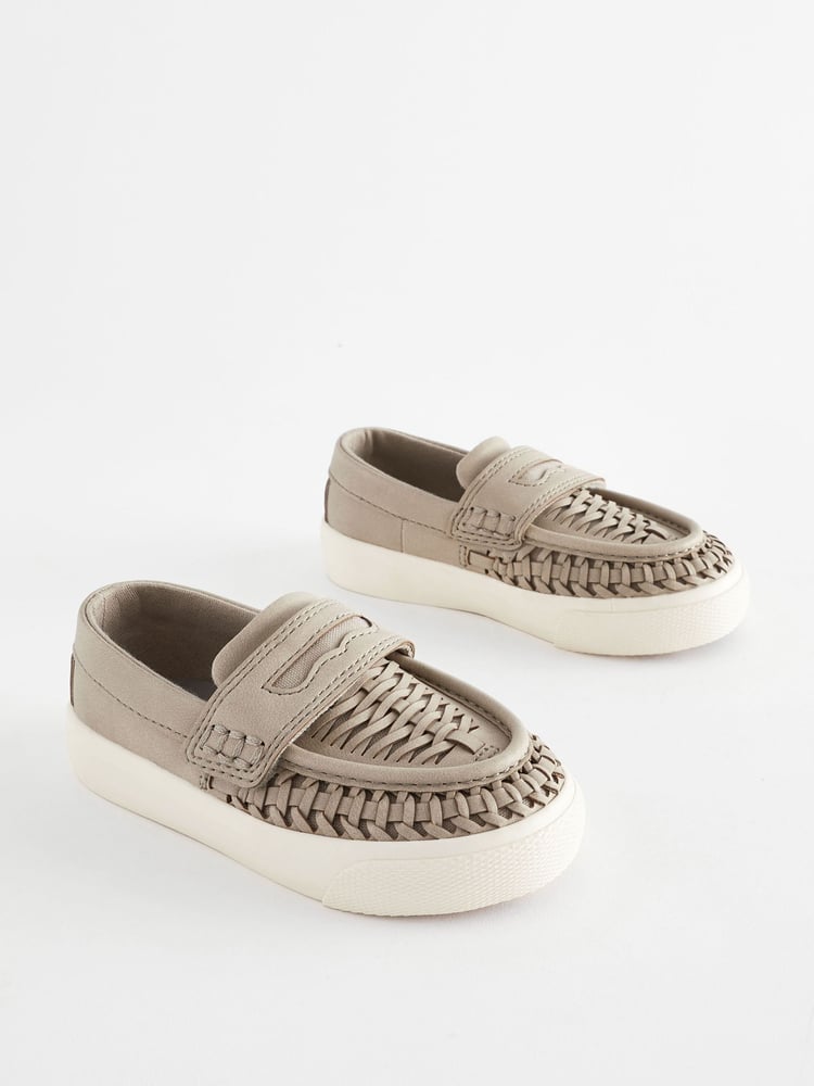 Grey Standard Fit (F) Woven Loafers - Image 1 of 1 Grey Standard Fit (F) Woven Loafers - Image 1 of 1