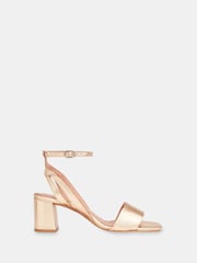 Whistles Gold Eden Block Heel Sandals - Image 1 of 3