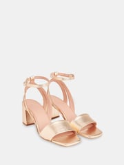 Whistles Gold Eden Block Heel Sandals - Image 2 of 3