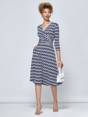 Jolie Moi Blue Odilia Fit & Flare Jersey Dress - Image 1 of 6