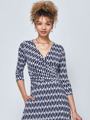 Jolie Moi Blue Odilia Fit & Flare Jersey Dress - Image 5 of 6