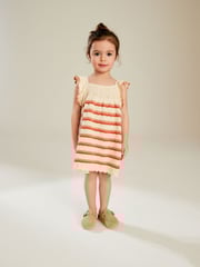 Ecru Marl 100% Cotton Crochet Dress (6mths-7yrs) - Image 2 of 5