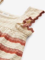 Ecru Marl 100% Cotton Crochet Dress (6mths-7yrs) - Image 5 of 5