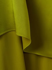 Reiss Green Eloise Italian Satin High-Low Mini Dress - Image 6 of 6