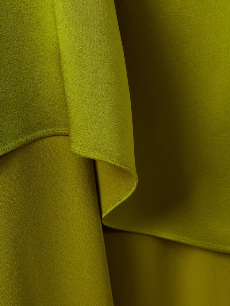 Reiss Green Eloise Italian Satin High-Low Mini Dress - Image 6 of 6