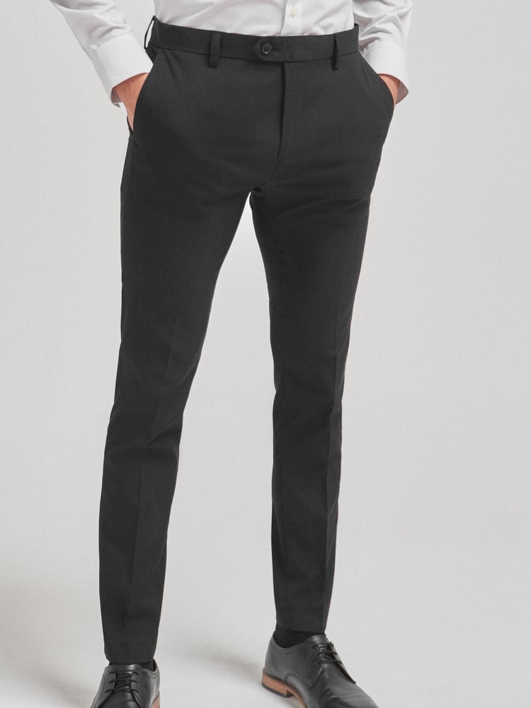 Black Super Skinny Fit Stretch Smart Trousers - Image 1 of 6