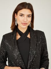 Yumi Black Sequin Blazer With Pockets - Image 4 of 5