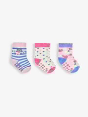 JoJo Maman Bébé Pink 3-Pack Fruit Socks - Image 1 of 4