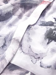Grey/Black Abstract Printed Flutter Hem Long Sleeve Blouse - Image 6 of 6