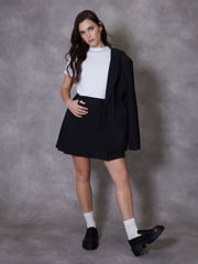Threadbare Black Pleated A-Line Mini Skirt - Image 4 of 5
