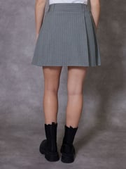 Threadbare Grey Pleated A-Line Mini Skirt - Image 2 of 4