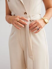 Myleene Klass Cream Sleeveless Tailored Jumpsuit - Image 9 of 9