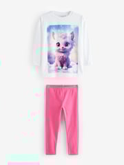 Unicorn Leggings 100% Cotton Pyjamas 2 Pack (3-12yrs) - Image 2 of 7