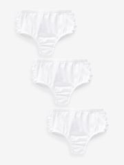 White Baby 100% Cotton Knickers 3 Pack (0mths-2yrs) - Image 1 of 4