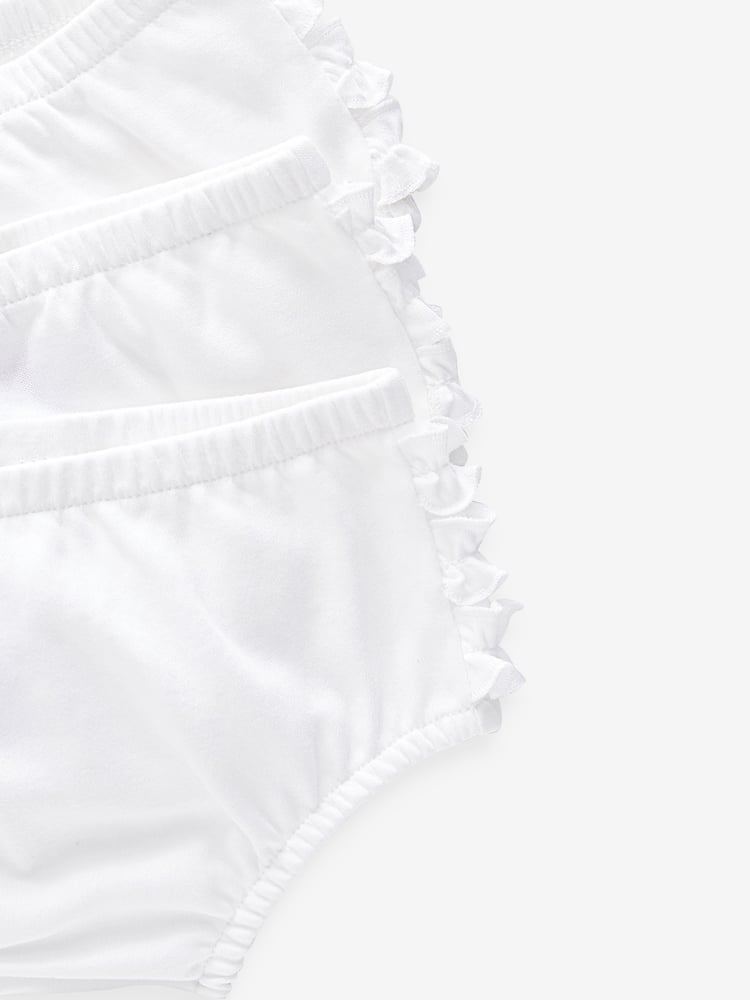 White Baby 100% Cotton Knickers 3 Pack (0mths-2yrs) - Image 4 of 4